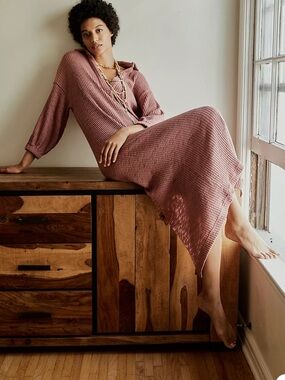 Free People Beach free-est Pacific Maxi Dress Smoked Roses / Mauve Pink color XL
